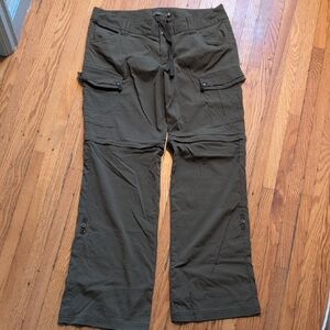 Prana Olive Green Convertible Cargo Pants